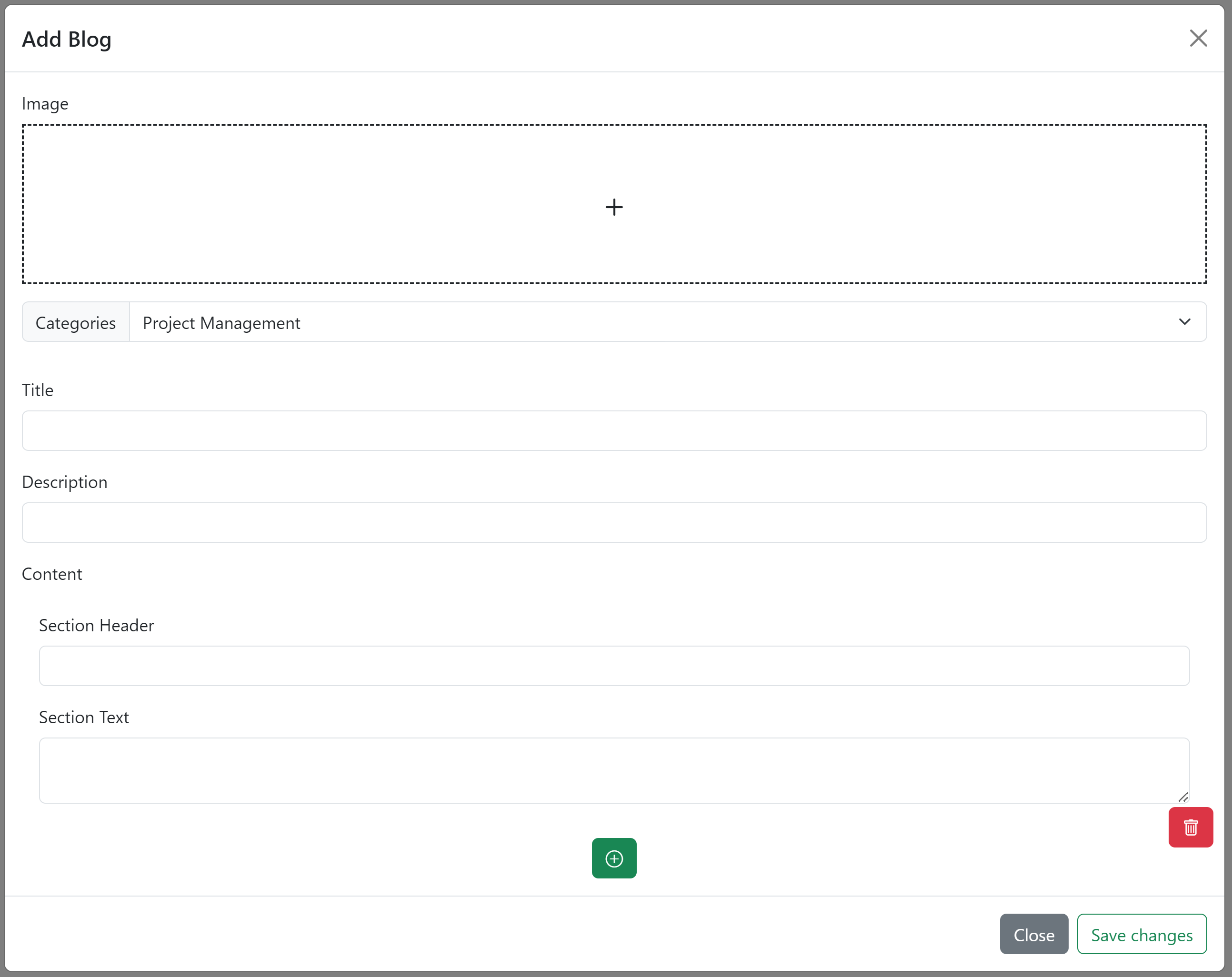 Add Blog Modal