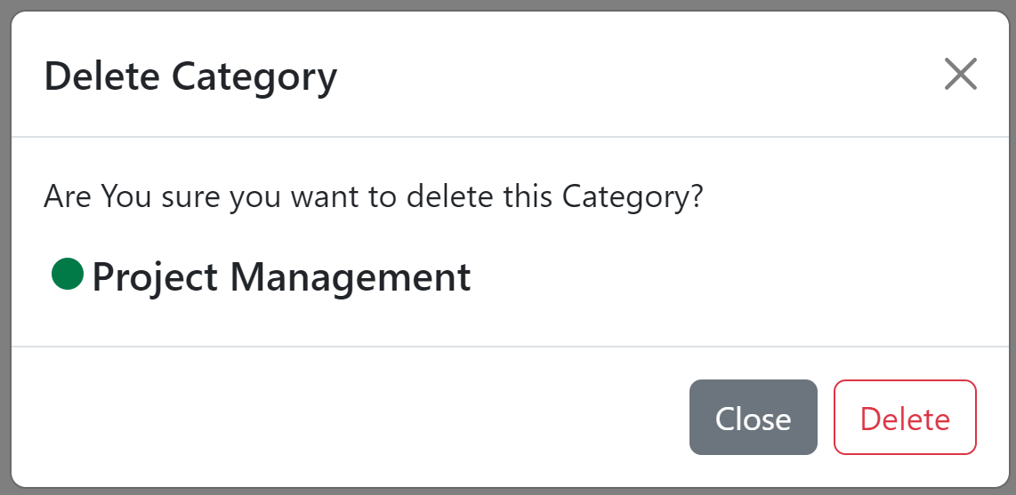 Delete Category Modal