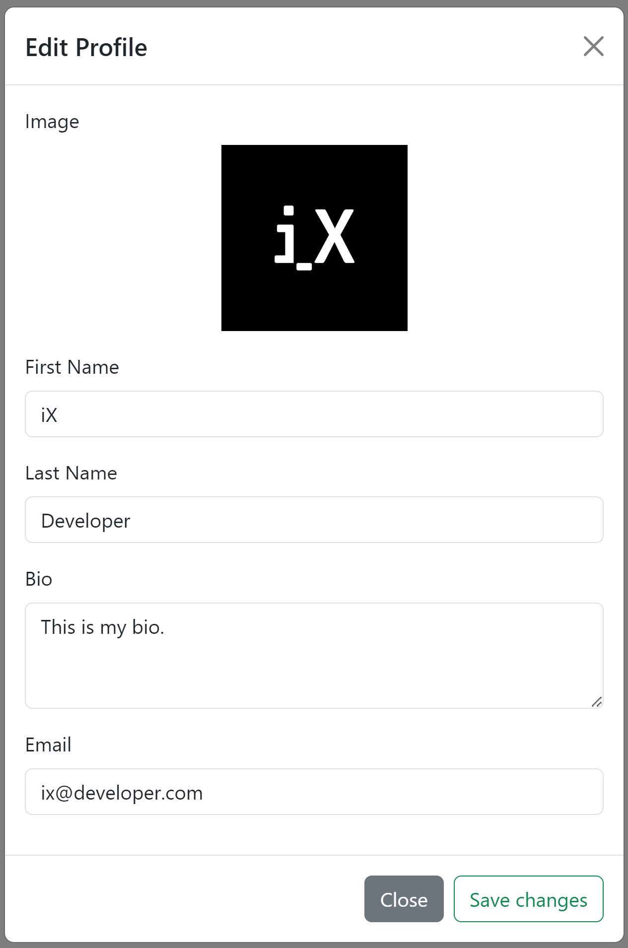 Edit Profile Modal