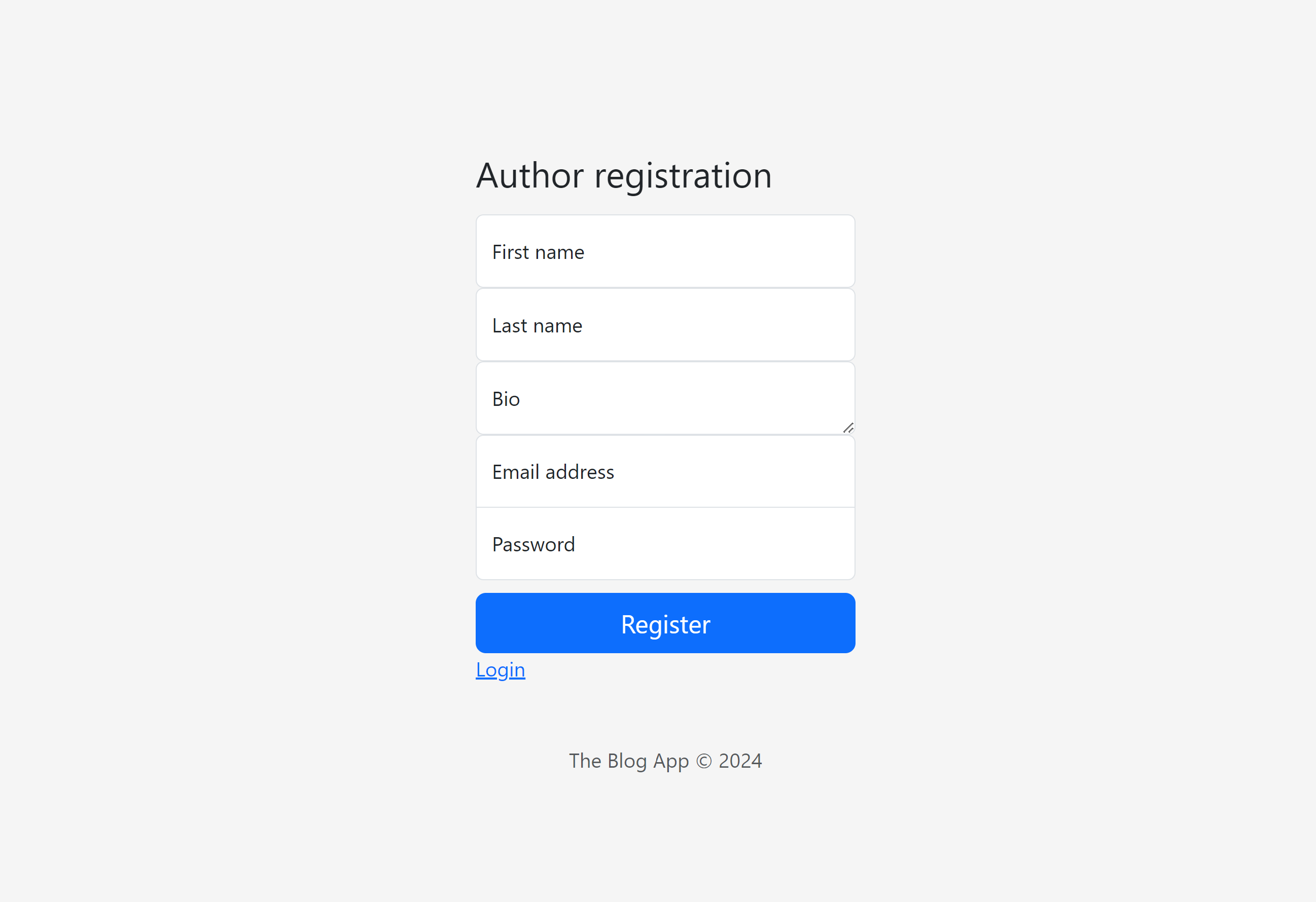 Registration Page